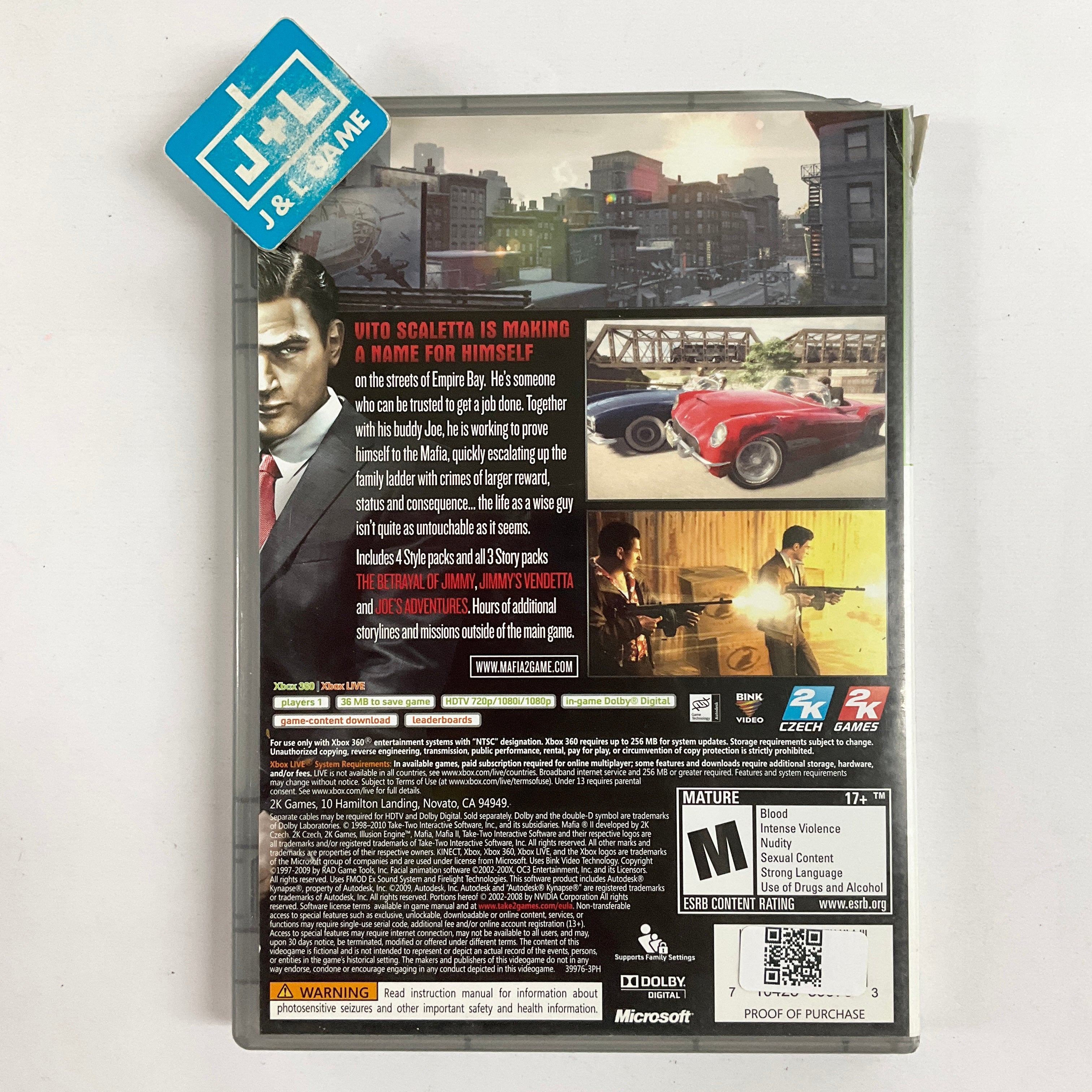 Mafia II (Platinum Hits) - Xbox 360 [Pre-Owned] Video Games 2K Games   