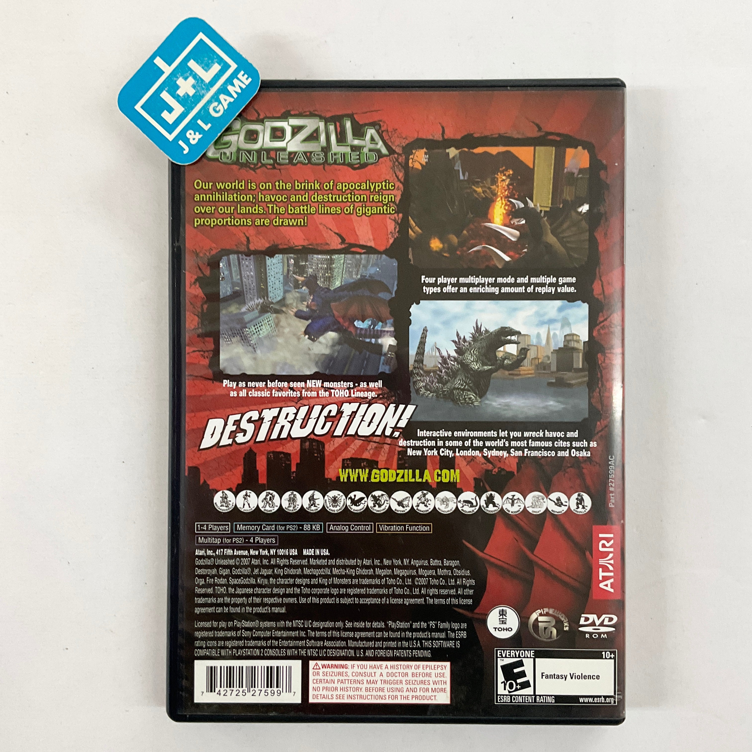 Godzilla: Unleashed - (PS2) PlayStation 2 [Pre-Owned] Video Games Atari SA   