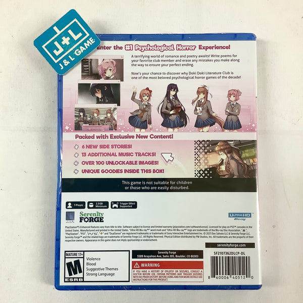  Doki Doki Literature Club Plus! Premium Physical Edition –  PlayStation 5 : Crescent Marketing Inc: Everything Else