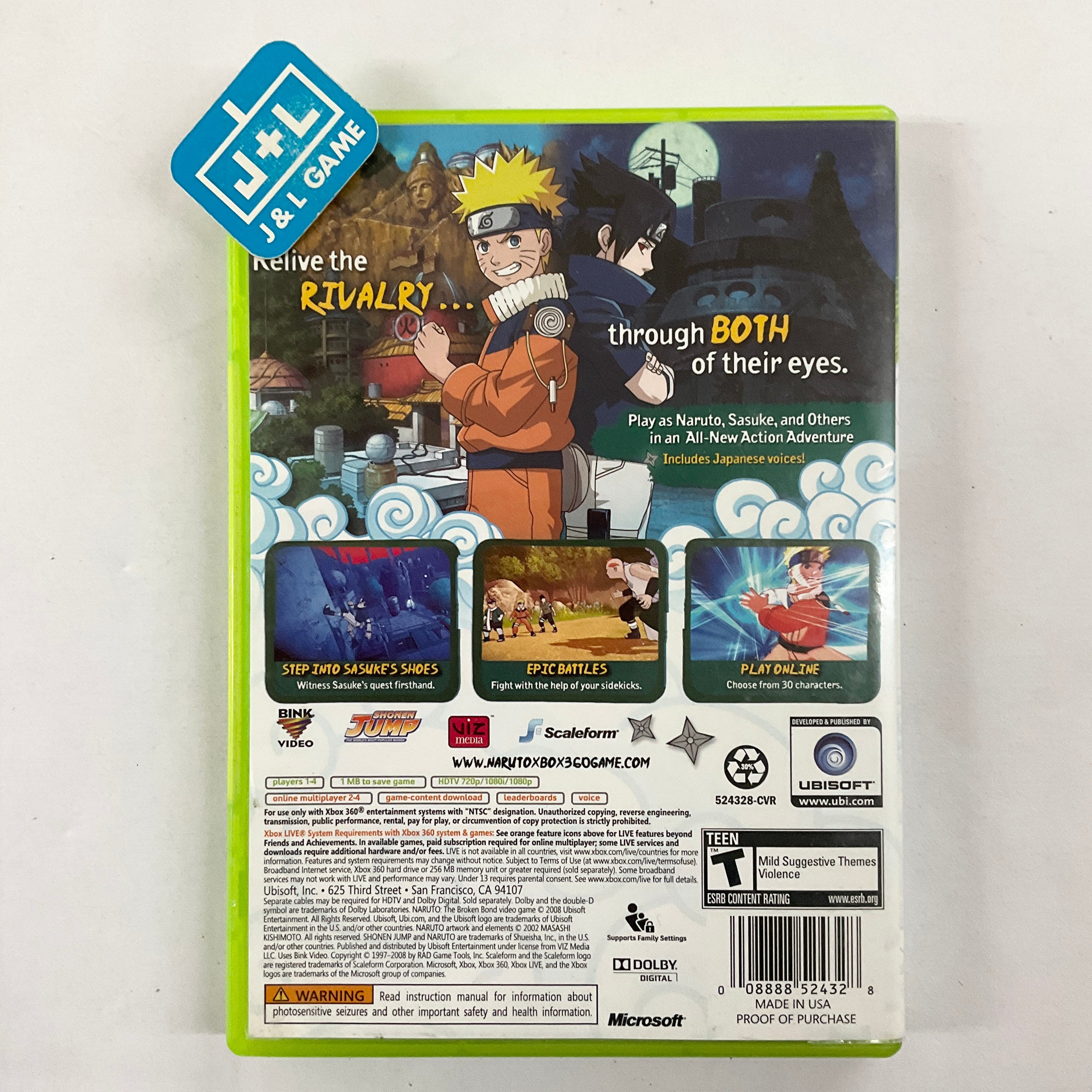 Naruto: The Broken Bond - Xbox 360 [Pre-Owned] Video Games Ubisoft   