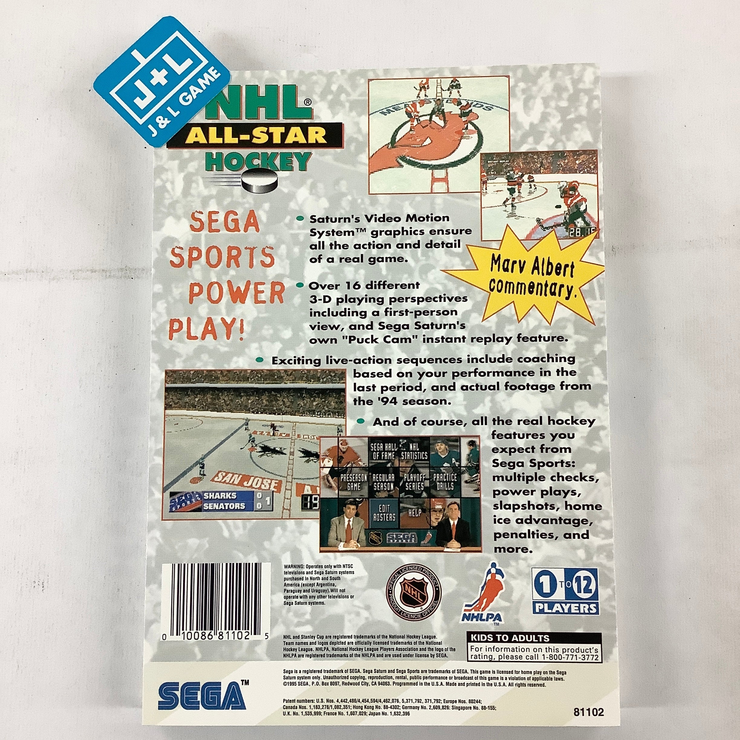 NHL All-Star Hockey - (SS) SEGA Saturn [Pre-Owned] Video Games Sega   