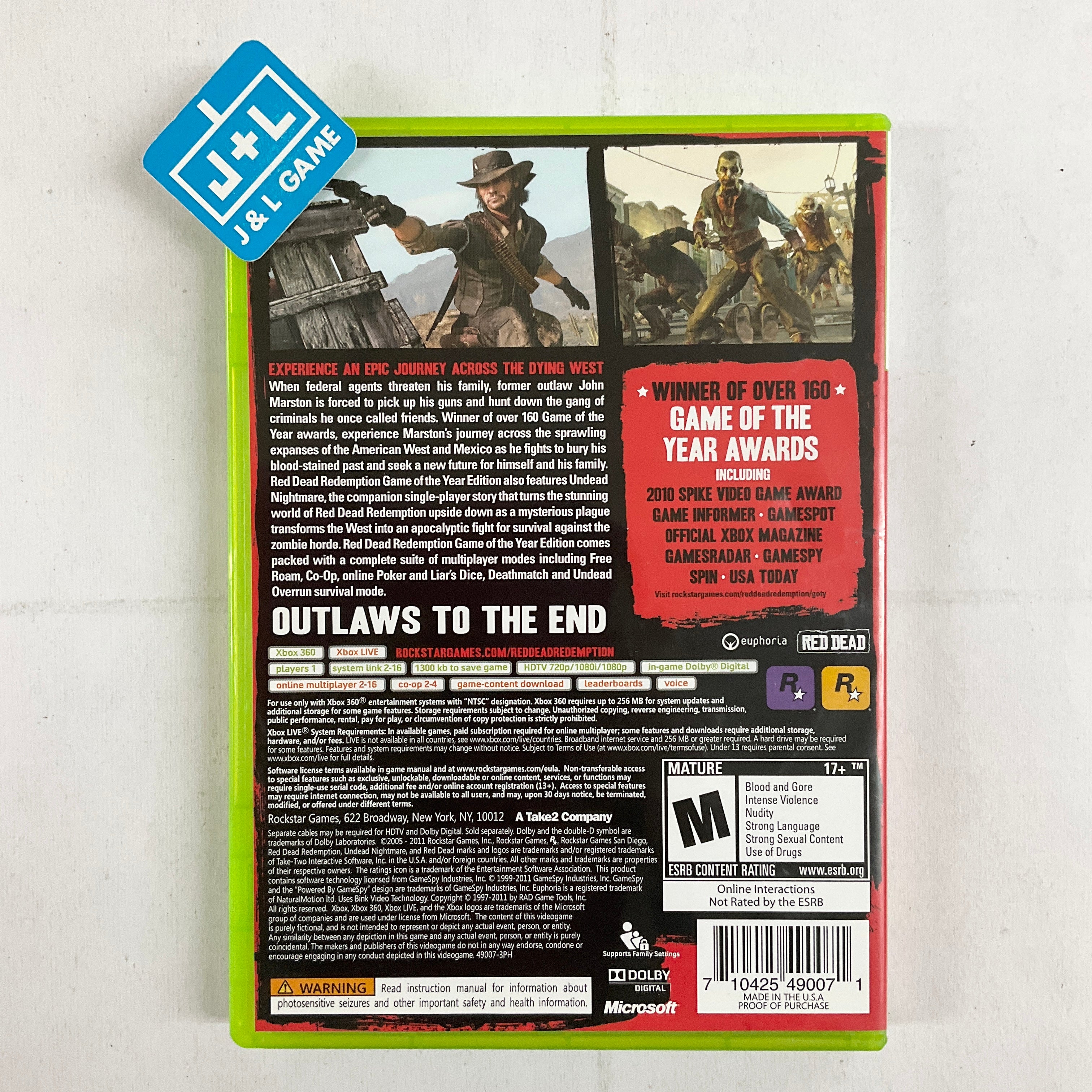 Red Dead Redemption Game of the Year Edition - (XB1) Xbox One & Xbox 360 [Pre-Owned] Video Games Rockstar Games   