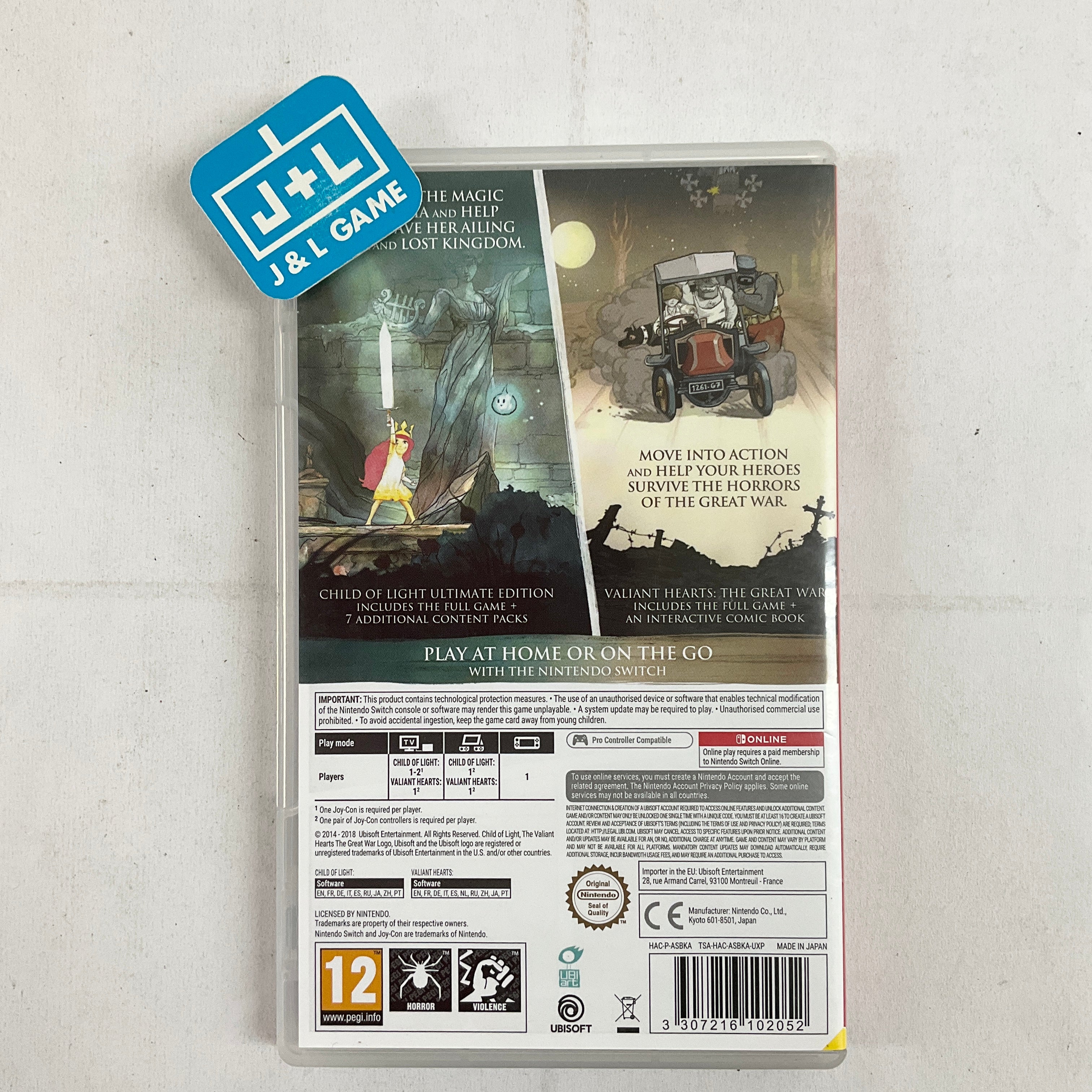 Child of Light Ultimate Edition + Valiant Hearts: The Great War - (NSW) Nintendo Switch [Pre-Owned] (European Import) Video Games Ubisoft   