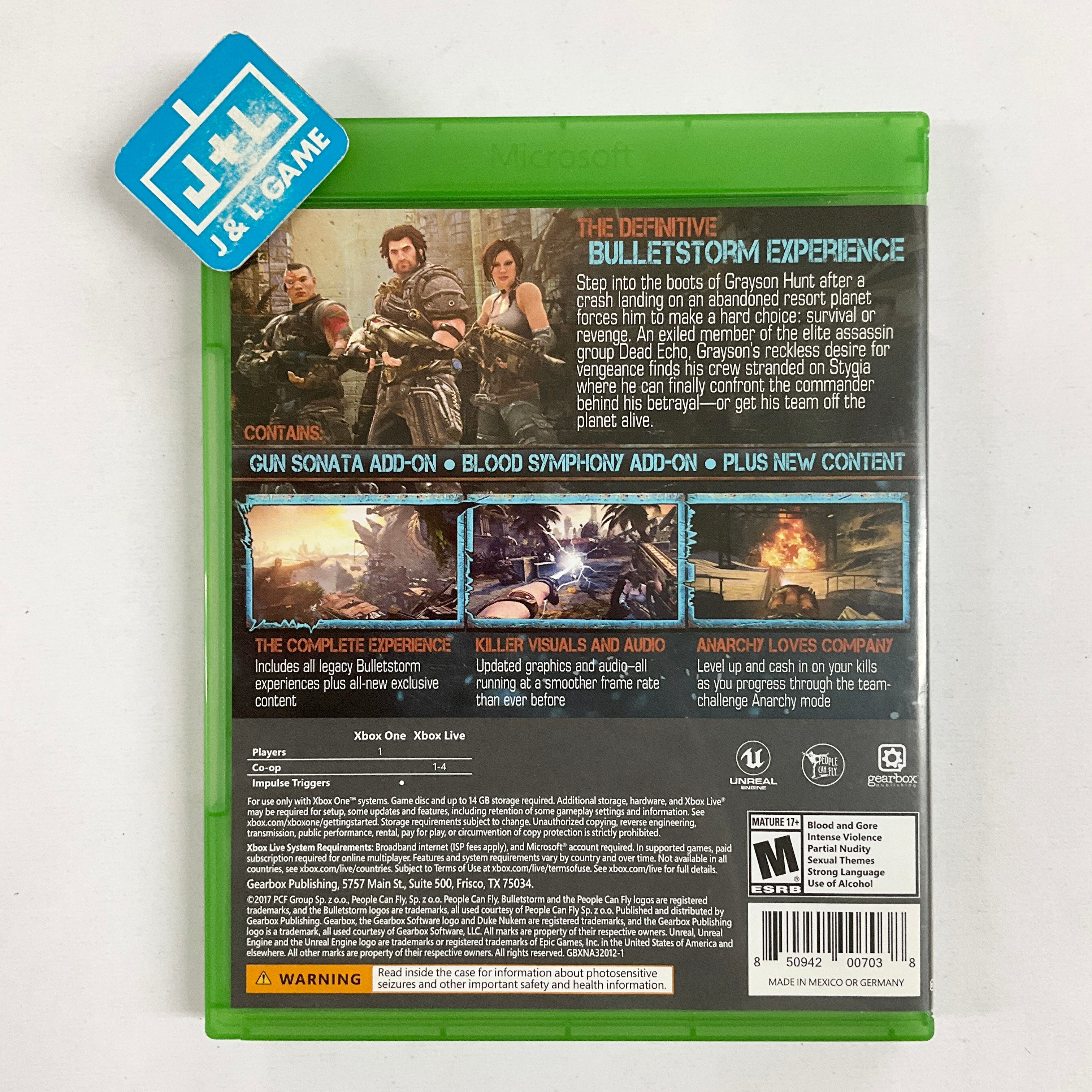 Bulletstorm: Full Clip Edition - (XB1) Xbox One [Pre-Owned] Video Games Gearbox   