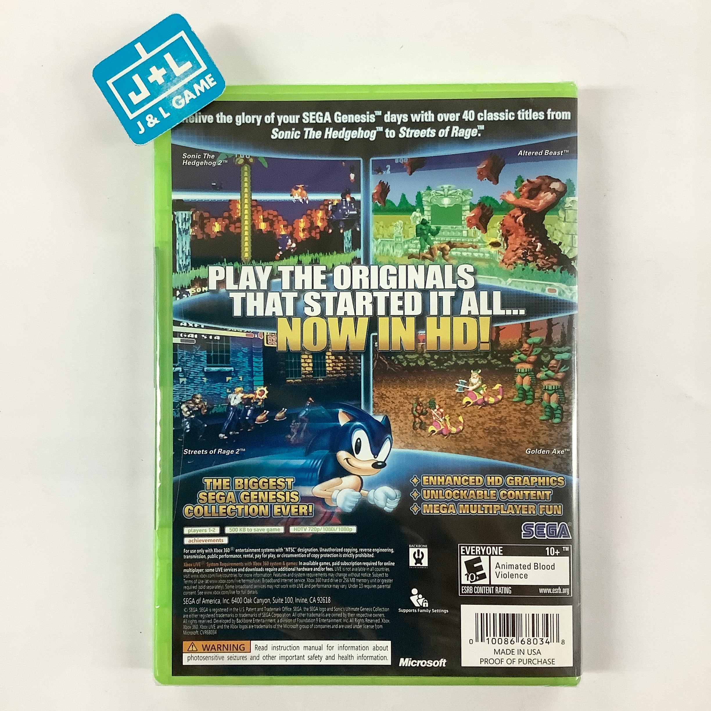 Sonic's Ultimate Genesis Collection (Platinum Hits) - Xbox 360 Video Games Sega   