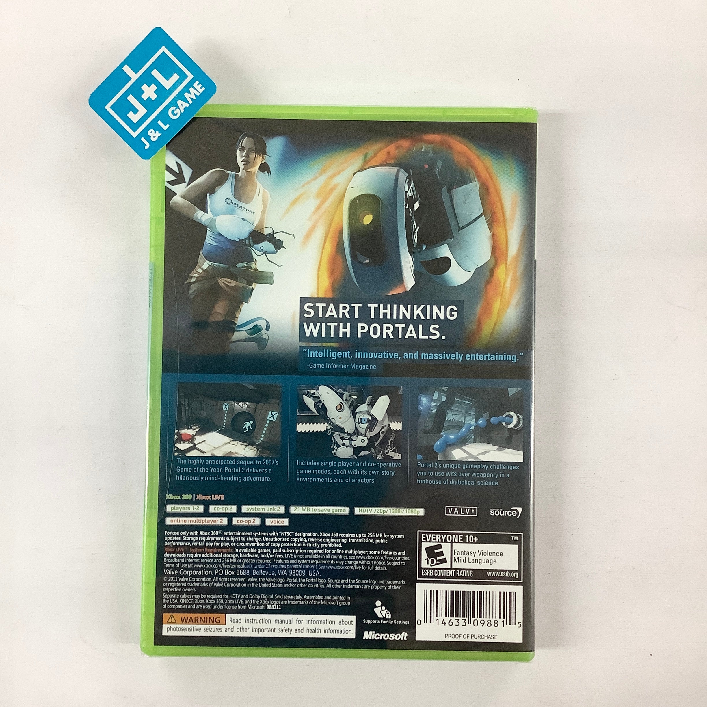 Portal 2 - Xbox 360 Video Games Valve Software   