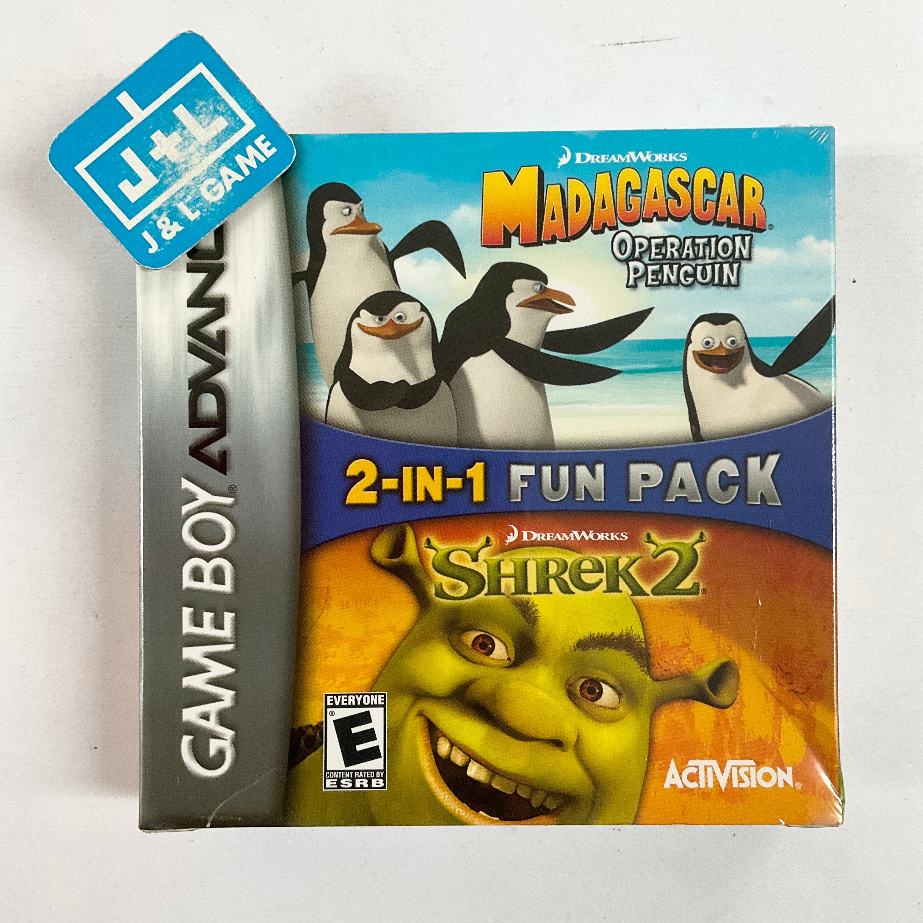 2-In-1 Fun Pack: Dreamworks Madagascar: Operation Penguin / Dreamworks Shrek 2 - (GBA) Game Boy Advance Video Games Activision   