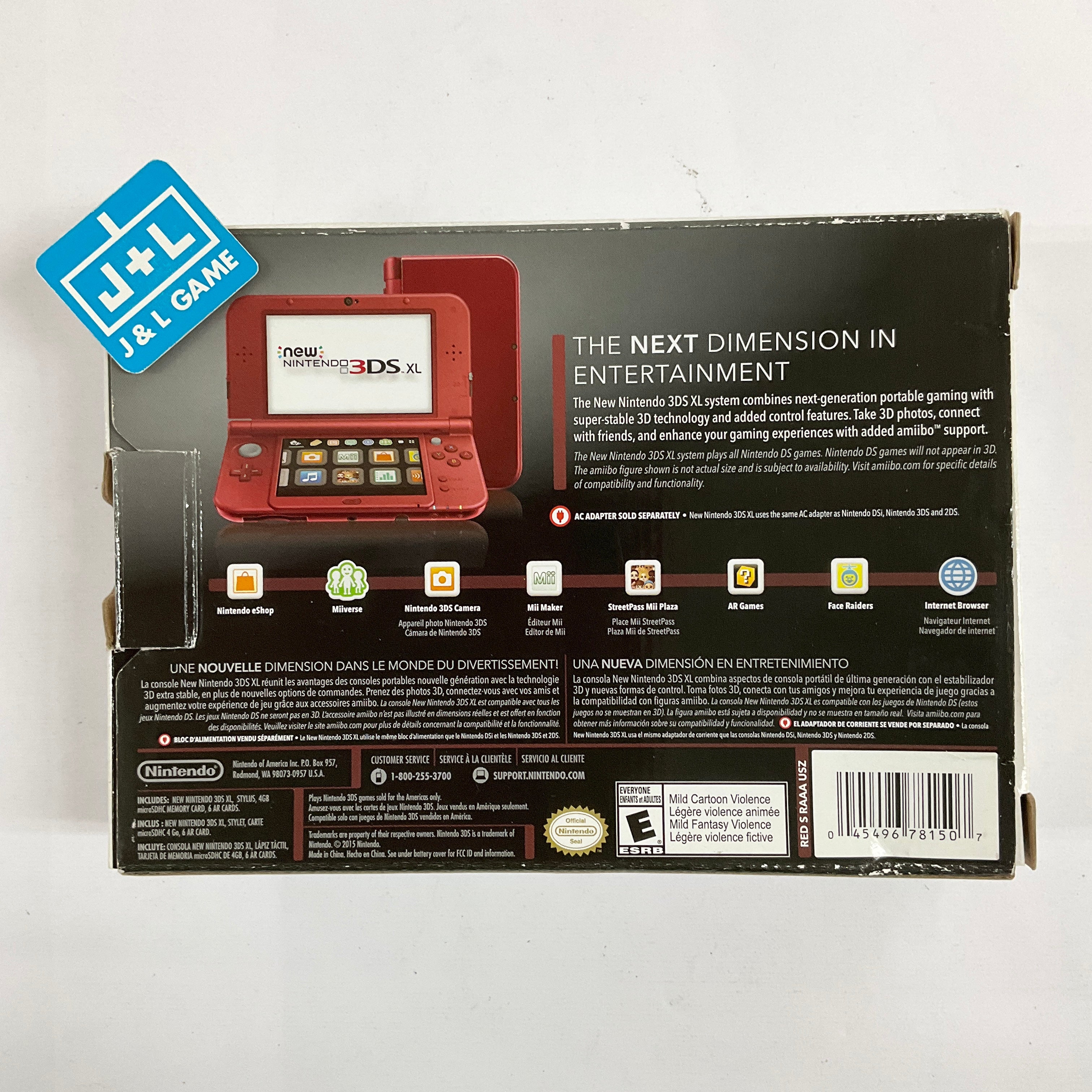 Nintendo New 3DS XL Console (Red) - (3DS) Nintendo 3DS [Pre-Owned] Consoles Nintendo   