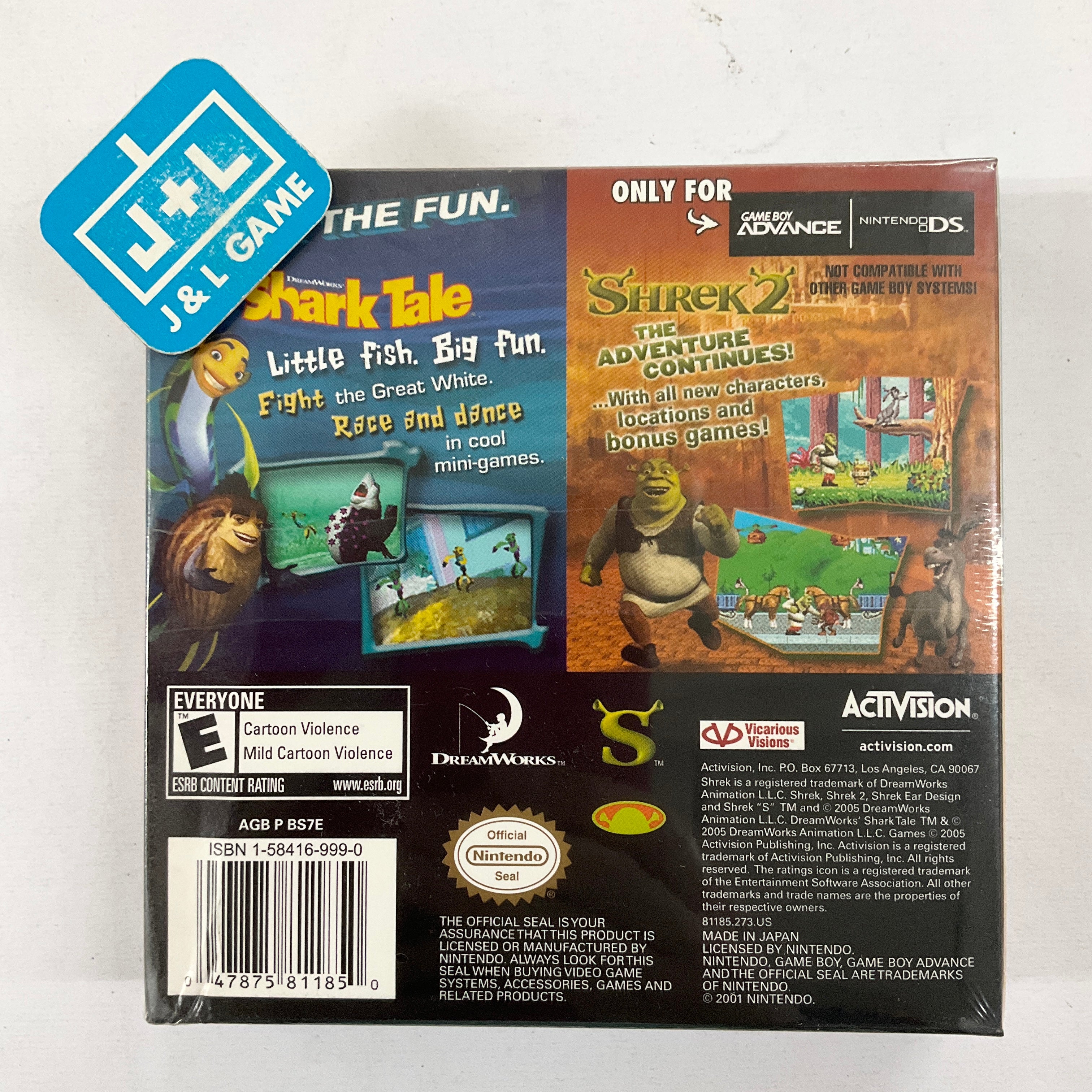 2 In 1 Game Pack: Shrek 2 / Shark Tale - (GBA) Game Boy Advance