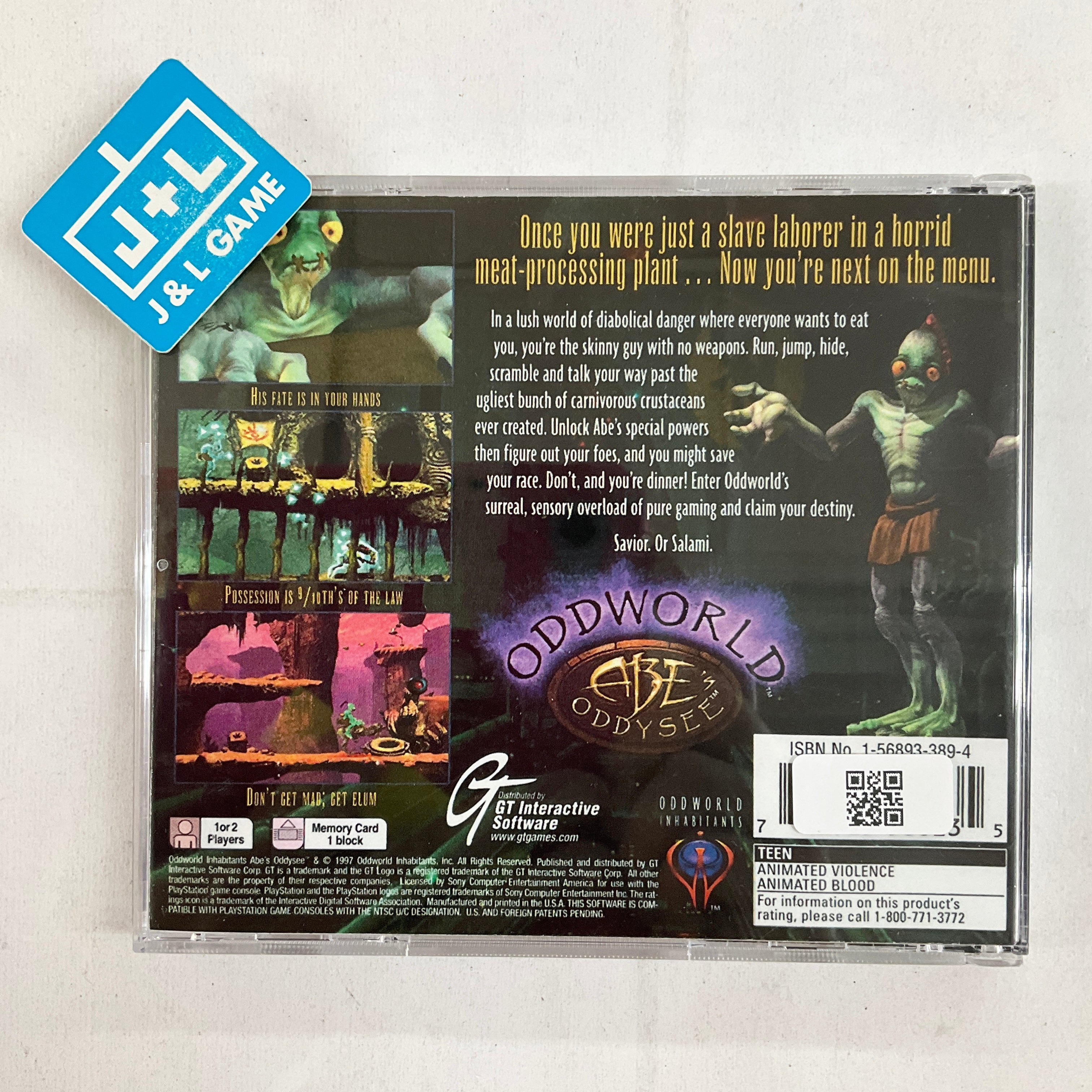Oddworld: Abe's Oddysee (Greatest Hits) - (PS1) PlayStation 1 [Pre-Owned] Video Games GT Interactive   