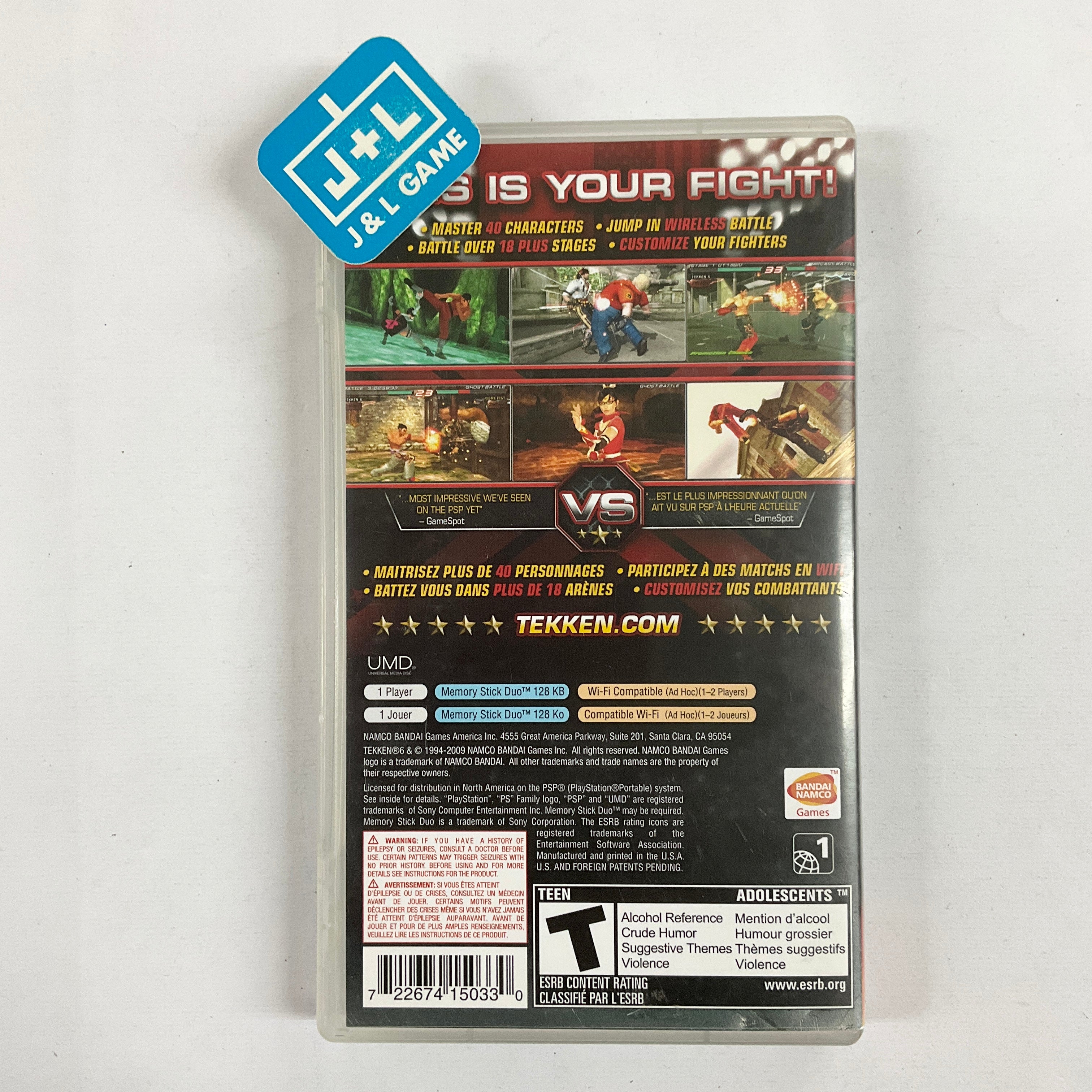 Tekken 6 - Sony PSP [Pre-Owned] Video Games Namco Bandai Games   