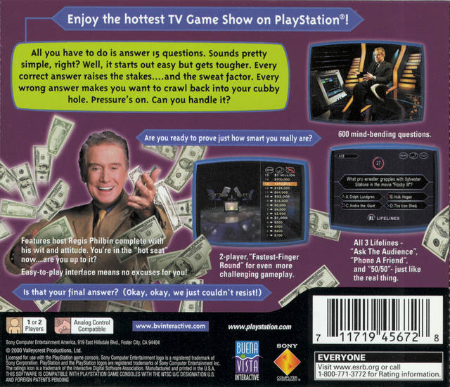 Who Wants to Be a Millionaire 2nd Edition - (PS1) PlayStation 1 [Pre-Owned] Video Games Buena Vista Interactive   