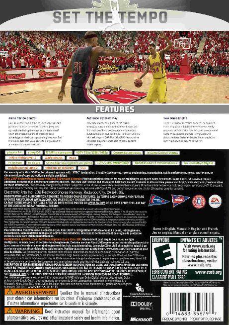 NCAA Basketball 09 - Xbox 360 [Pre-Owned] Video Games Electronic Arts   