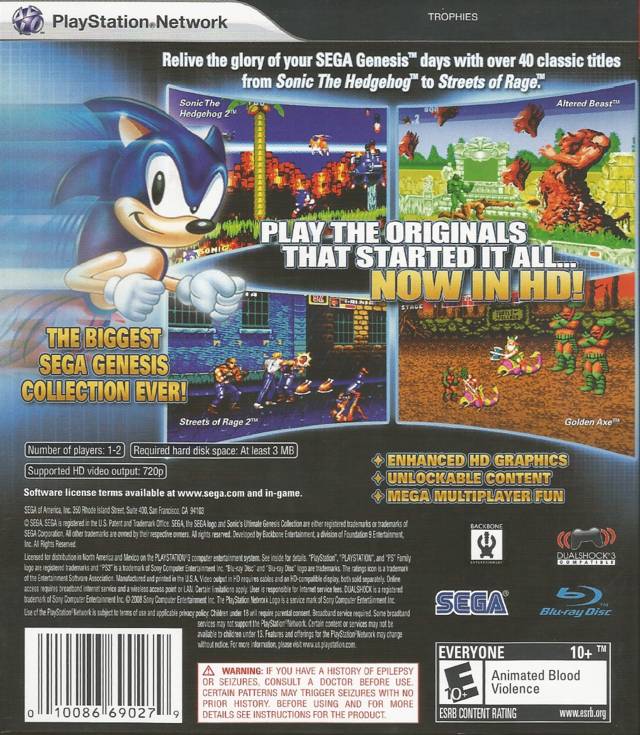 Sonic's Ultimate Genesis Collection - (PS3) PlayStation 3 Video Games Sega   