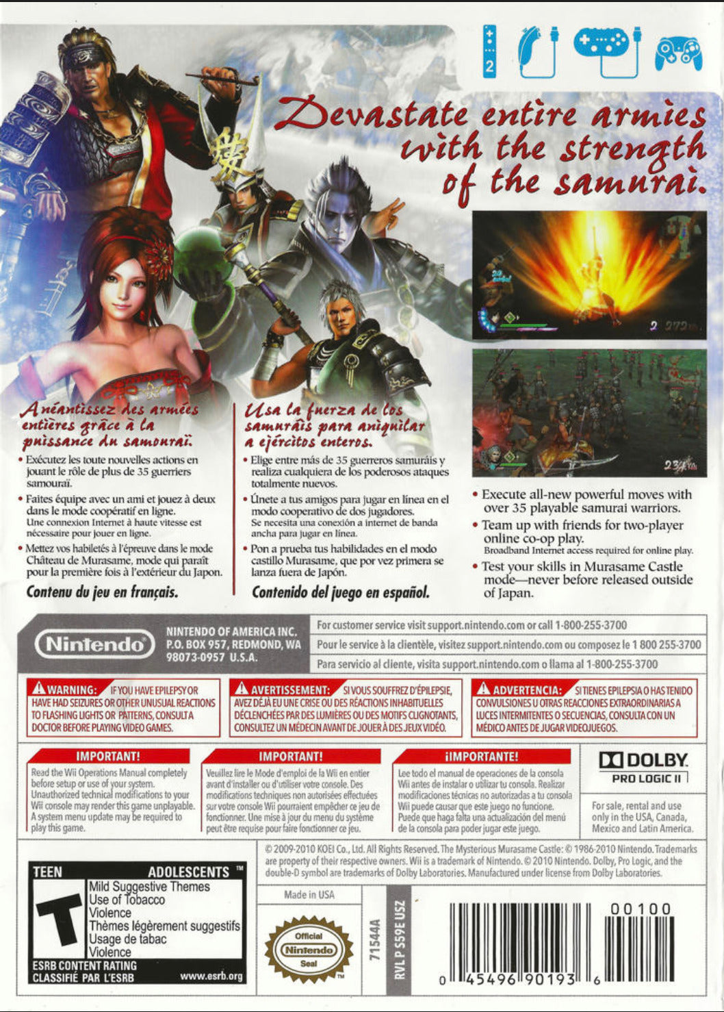 Samurai Warriors 3 - Nintendo Wii Video Games Nintendo   
