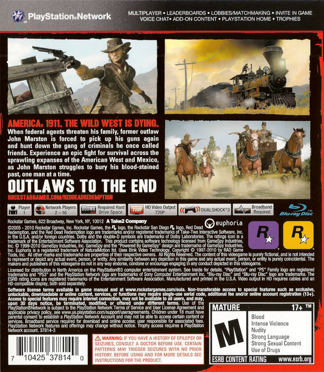 Red Dead Redemption (Greatest Hits) - (PS3) PlayStation 3 [Pre-Owned] Video Games Rockstar Games   