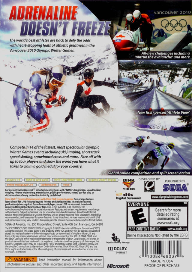 Vancouver 2010 - Xbox 360 [Pre-Owned] Video Games Sega   