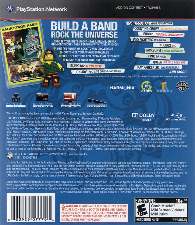 LEGO Rock Band - (PS3) PlayStation 3 [Pre-Owned] Video Games Warner Bros. Interactive Entertainment   
