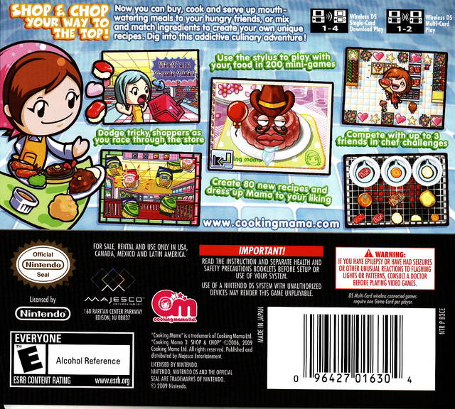 Cooking Mama 3: Shop & Chop - (NDS) Nintendo DS Video Games Majesco   