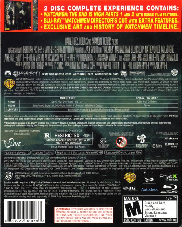Watchmen: The End Is Nigh Complete Experience - (PS3) PlayStation 3 [Pre-Owned] Video Games Warner Bros. Interactive Entertainment   