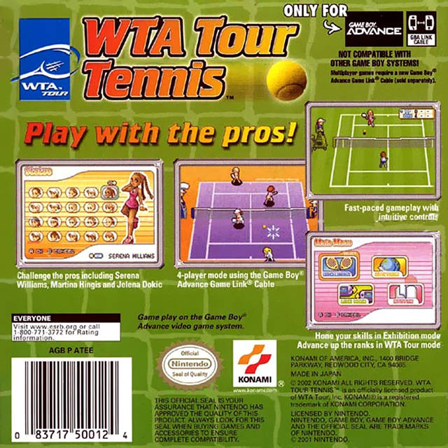 WTA Tour Tennis - (GBA) Game Boy Advance Video Games Konami   