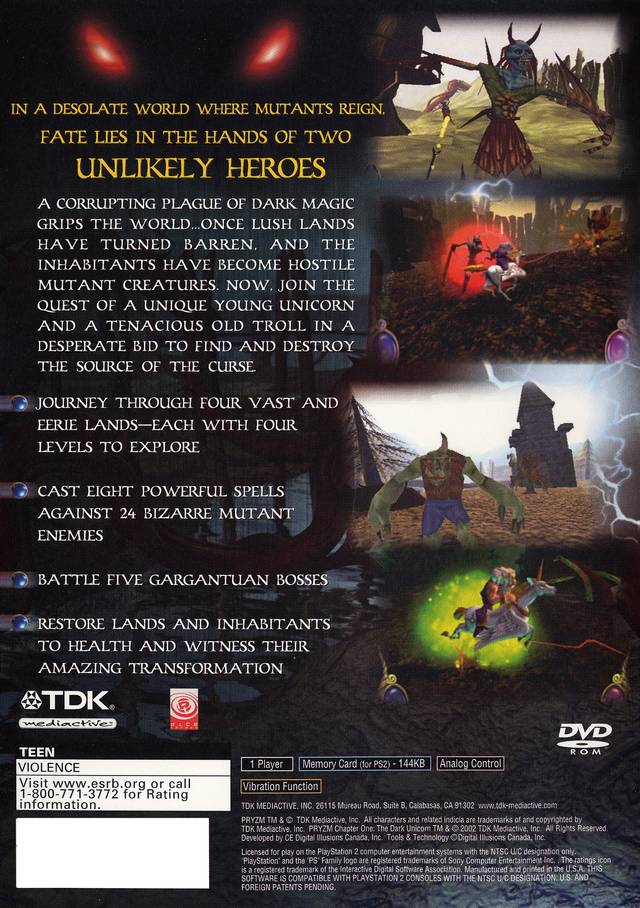 Pryzm Chapter One: The Dark Unicorn - (PS2) PlayStation 2 [Pre-Owned] Video Games TDK Mediactive   