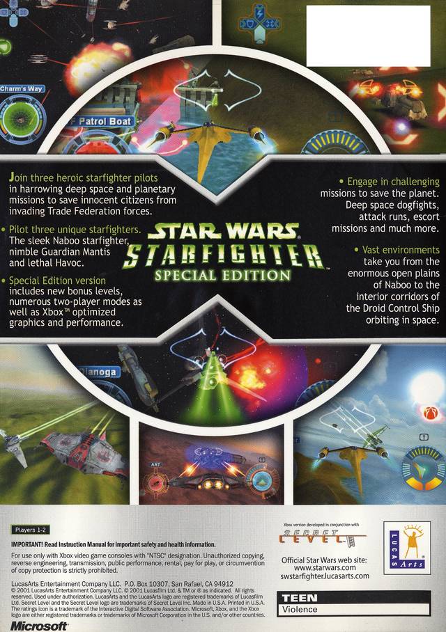 Star Wars Starfighter: Special Edition - (XB) Xbox Video Games LucasArts   