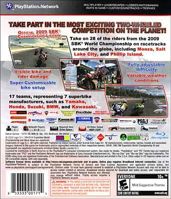 SBK X: Superbike World Championship - (PS3) PlayStation 3 [Pre-Owned] Video Games SouthPeak Games   