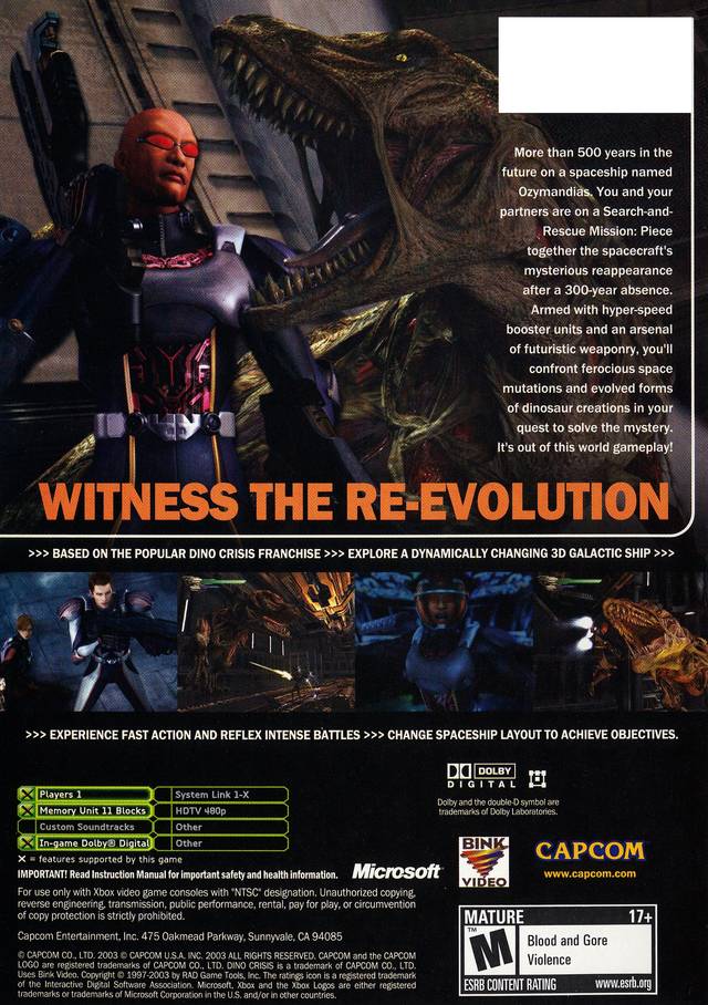 Dino Crisis 3 - Xbox Video Games Capcom   
