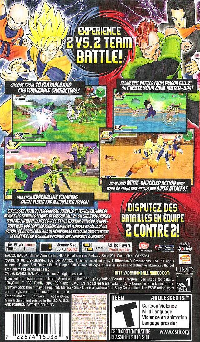 Dragon Ball Z: Tenkaichi Tag Team - Sony PSP Video Games Namco Bandai Games   