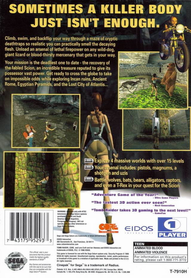 Tomb Raider - (SS) SEGA Saturn [Pre-Owned] Video Games Eidos Interactive   