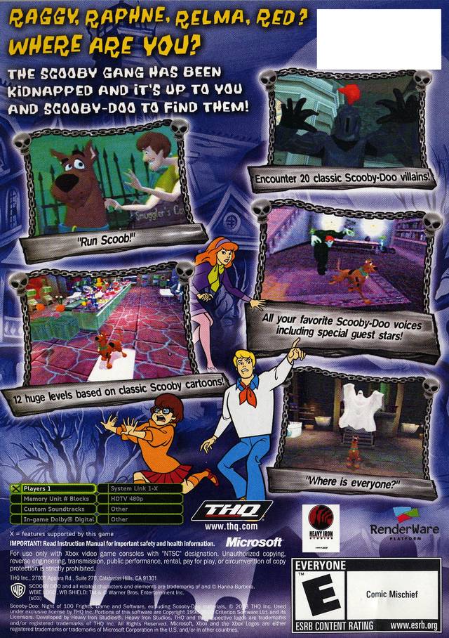 Scooby-Doo! Night of 100 Frights - Xbox Video Games THQ   