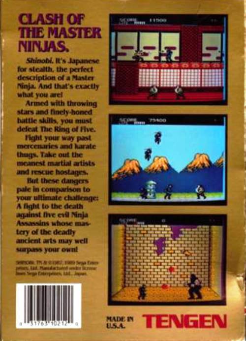 Shinobi (Tengen) - (NES) Nintendo Entertainment System [Pre-Owned] Video Games Tengen   