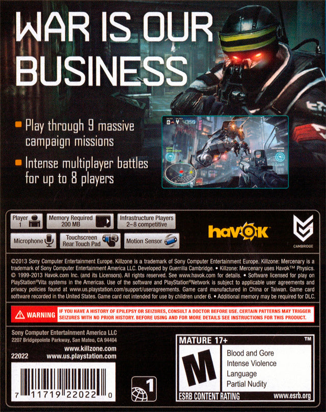 Killzone Mercenary - (PSV) PlayStation Vita [Pre-Owned] Video Games PlayStation   