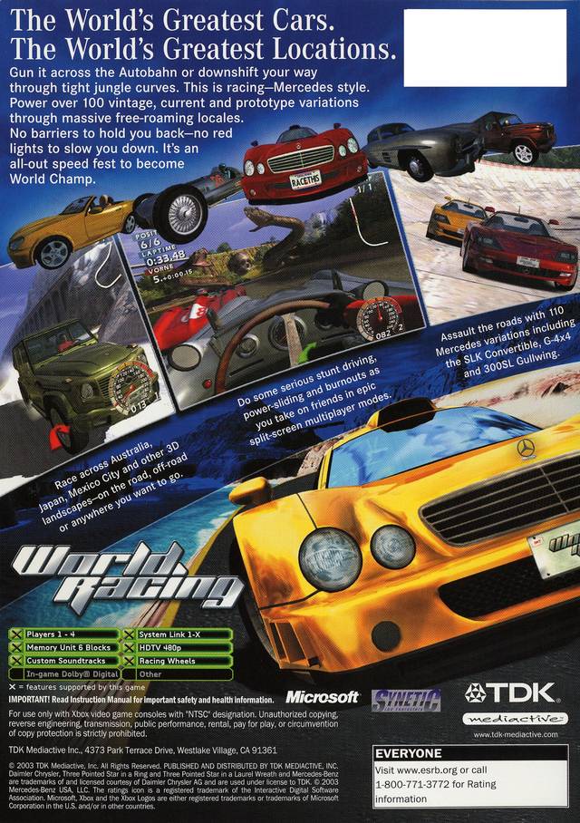 World Racing - Xbox Video Games TDK Mediactive   