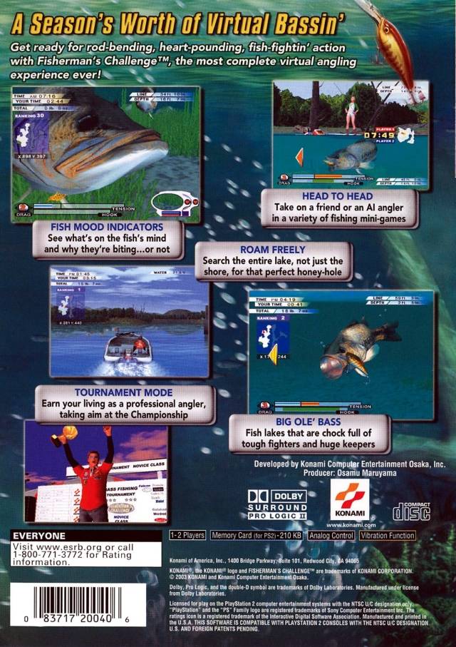Fisherman's Challenge - PlayStation 2 Video Games Konami   
