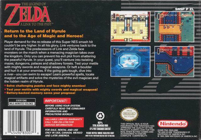 The Legend of Zelda: A Link to the Past (Player's Choice) - (SNES) Super Nintendo [Pre-Owned] Video Games Nintendo   