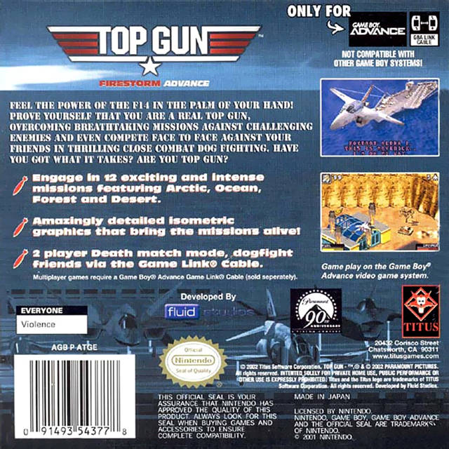 Top Gun: Firestorm Advance (Titus) - (GBA) Game Boy Advance [Pre-Owned] Video Games Titus Software   