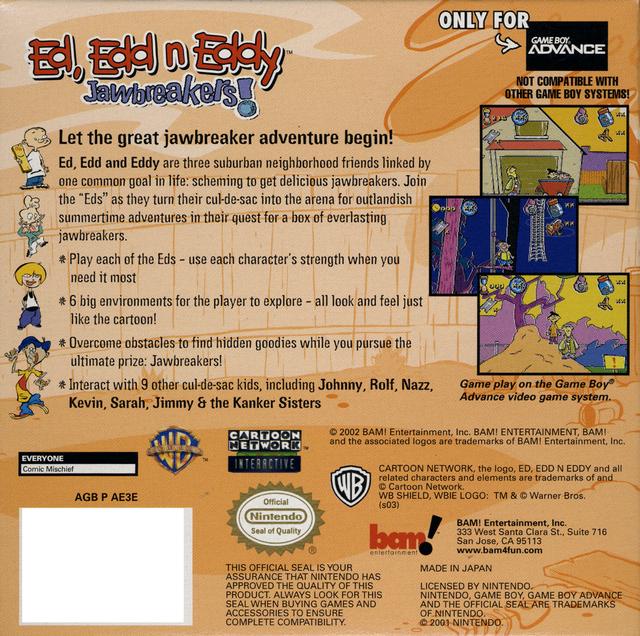 Ed, Edd n Eddy: Jawbreakers! - (GBA) Game Boy Advance Video Games Bam Entertainment   
