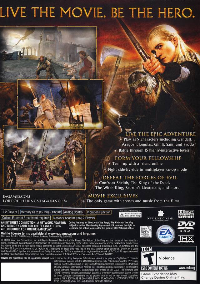 The Lord of the Rings: The Return of the King - (PS2) PlayStation 2 Video Games EA Games   