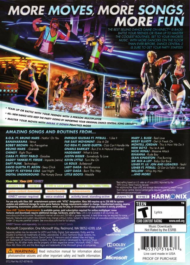 Dance Central 2 (Kinect Required) - Xbox 360 [Pre-Owned] Video Games Microsoft Game Studios   