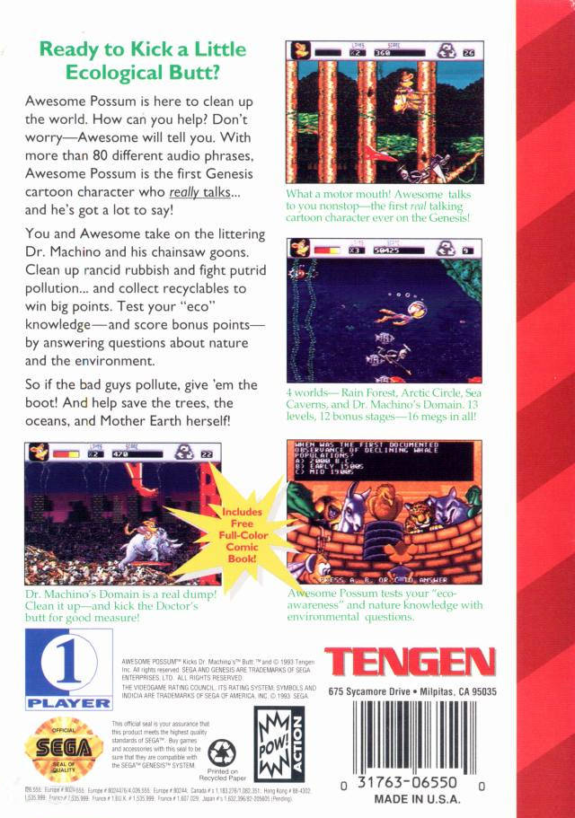 Awesome Possum - (SG) SEGA Genesis [Pre-Owned] Video Games Tengen   