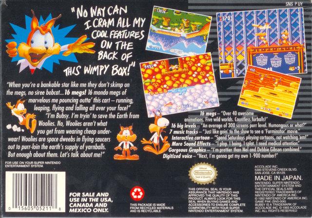 Bubsy in: Claws Encounters of the Furred Kind - (SNES) Super Nintendo [Pre-Owned] Video Games Accolade   