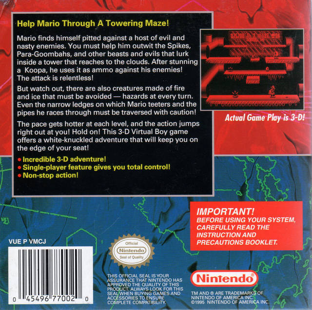 Mario Clash - Virtual Boy [Pre-Owned] Video Games Nintendo   