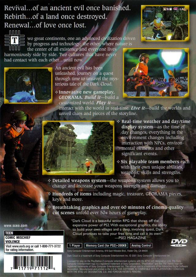 Dark Cloud - (PS2) PlayStation 2 Video Games SCEA   
