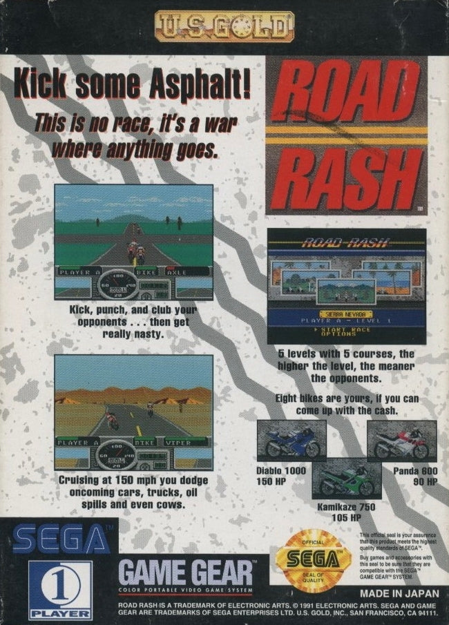 Road Rash - SEGA GameGear [Pre-Owned] Video Games U.S. Gold   