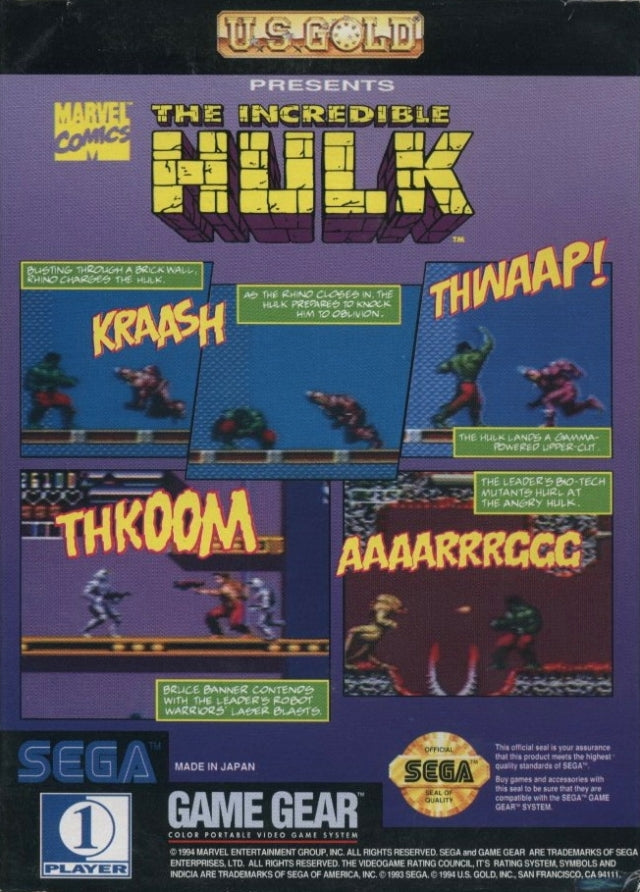 The Incredible Hulk - SEGA GameGear [Pre-Owned] Video Games U.S. Gold   