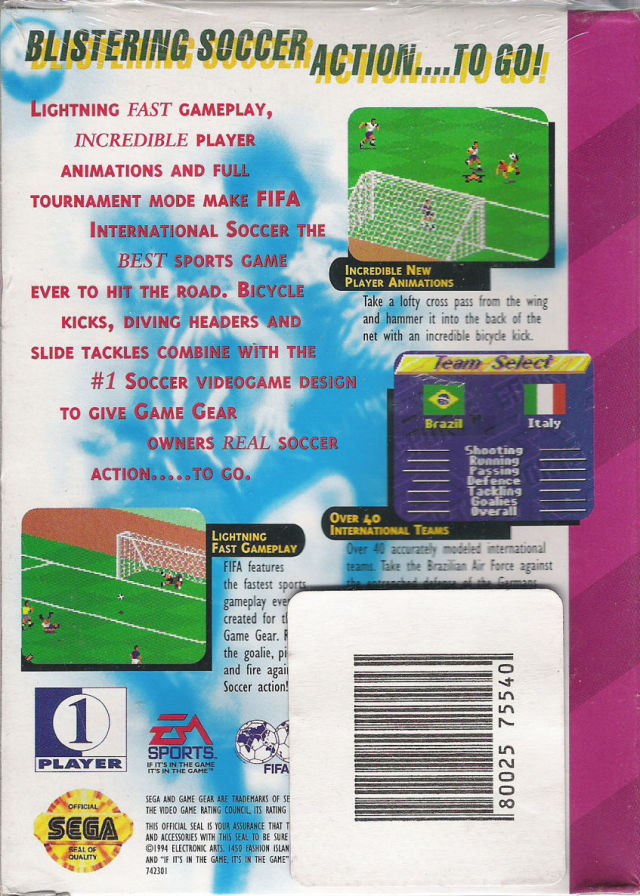 FIFA International Soccer - SEGA GameGear [Pre-Owned] Video Games Electronic Arts   