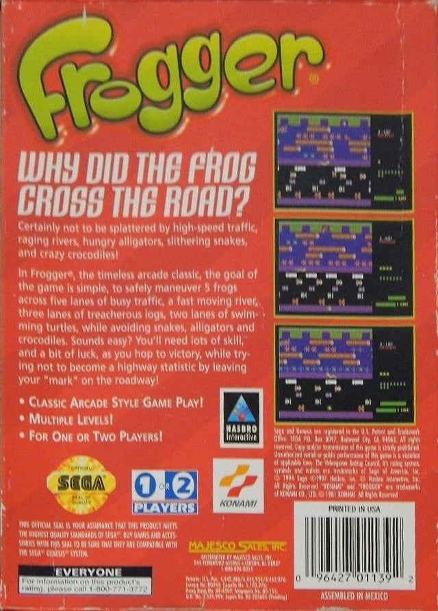 Frogger - (SG) SEGA Genesis [Pre-Owned] Video Games Majesco   
