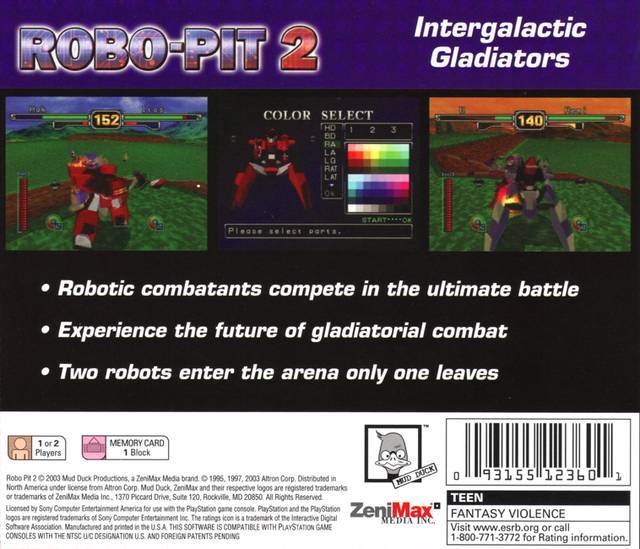 Robo-Pit 2 - (PS1) PlayStation 1 Video Games Mud Duck Productions   